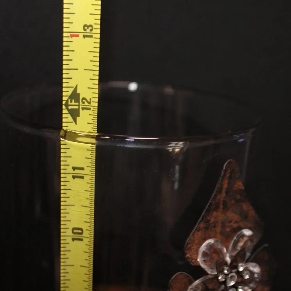 Feur de Lis Cooper and Plexiglass Floral Petal Large Vase